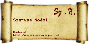 Szarvas Noémi névjegykártya